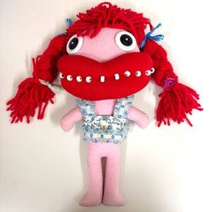Jamie Hayes Big Lips New Orleans Doll Plush Pink & Red Raggedy Ann Voodoo Toy